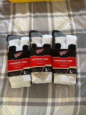 Red Wing Shoes Performance Work Crew Socks - Gray Black White (3 Pack)